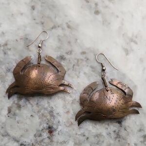 Brass Crab Earrings
